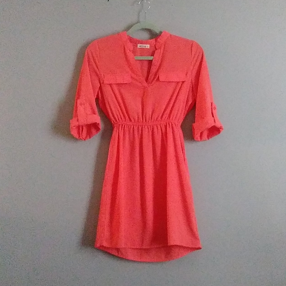 Salmon 3/4 sleeve Dress